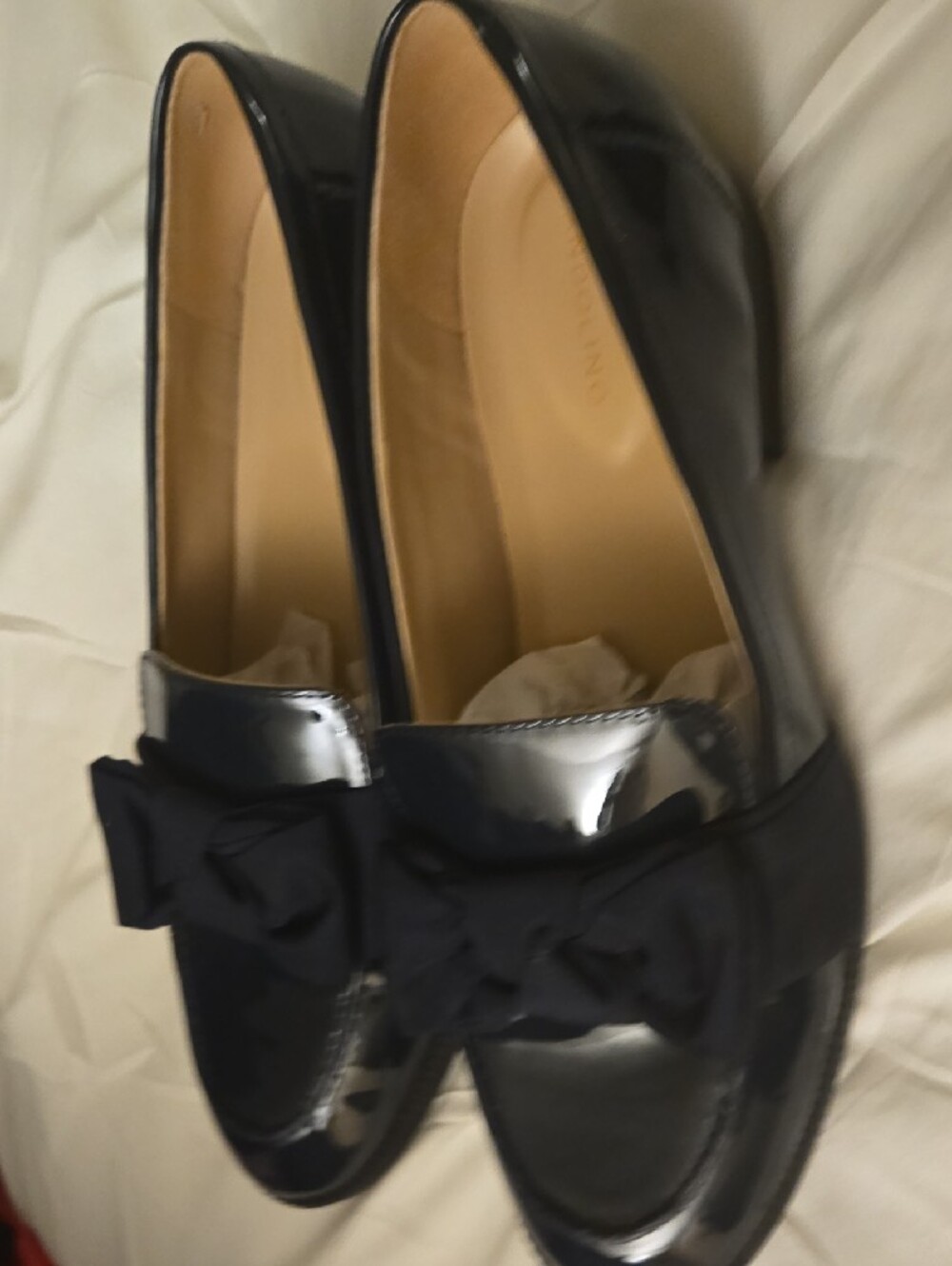 Bandalino Navy Patent Loafers with Bow - Picture 4 of 4